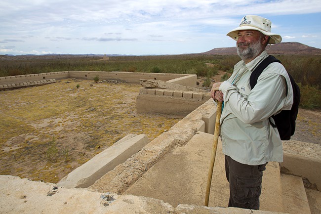 Steve Daron, Lake Mead National Recreation Area cultural resource manager, stands at the remains of the schoolhouse at the town of St. Thomas Monday, July 22, 2013. The town started as a farming settlement in 1865 but was covered by the rising waters of Lake Mead in the 1930's after the construction of Hoover Dam.