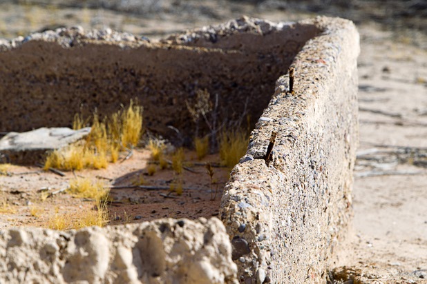 Reinforcing bars are shown in a wall at the town of St. Thomas in the Lake Mead National Recreation Area Monday, July 22, 2013. The town started as a farming settlement in 1865 but was covered by the rising waters of Lake Mead in the 1930's after the construction of Hoover Dam.
