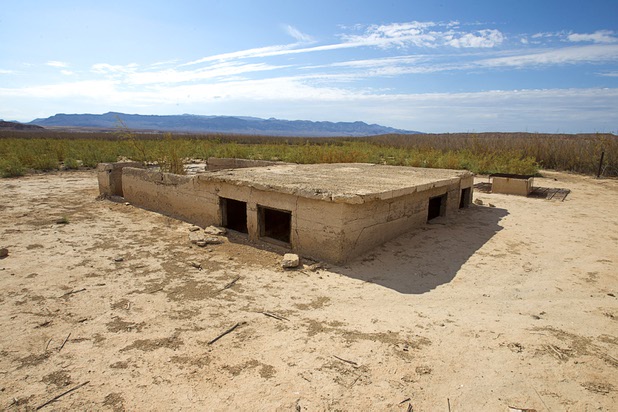 The remains of a structure at the town of St. Thomas in the Lake Mead National Recreation Area Monday, July 22, 2013. The town started as a farming settlement in 1865 but was covered by the rising waters of Lake Mead in the 1930's after the construction of Hoover Dam.