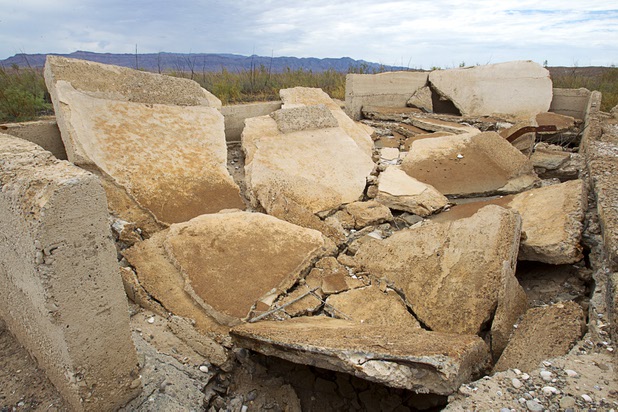The remains of a post office is shown at the town of St. Thomas in the Lake Mead National Recreation Area Monday, July 22, 2013. The town started as a farming settlement in 1865 but was covered by the rising waters of Lake Mead in the 1930's after the construction of Hoover Dam.