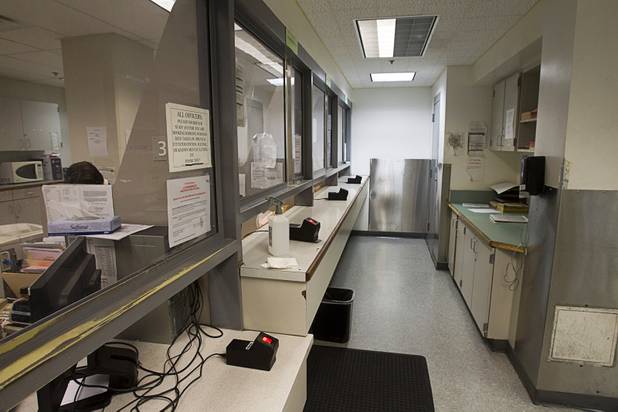 A view of a booking area during a tour of the Clark County Detention Center Tuesday, July 23, 2013.
