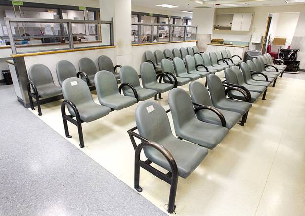 A booking area is shown during a tour of the Clark County Detention Center Tuesday, July 23, 2013.