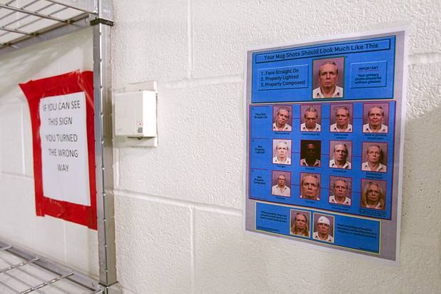 A mugshot area is shown during a tour of the Clark County Detention Center Tuesday, July 23, 2013.