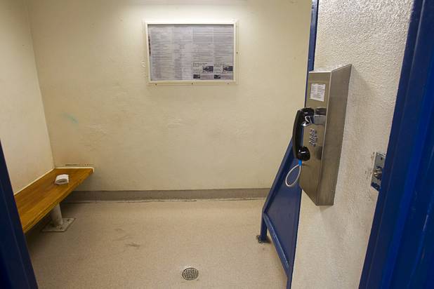A detox cell for females is shown during a tour of the Clark County Detention Center Tuesday, July 23, 2013.