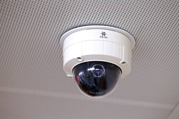 A surveillance camera is shown in a hallway during a tour of the Clark County Detention Center Tuesday, July 23, 2013.