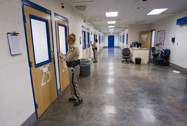 Special housing cells are shown during a tour Tuesday, July 23, 2013, of the Clark County Detention Center.