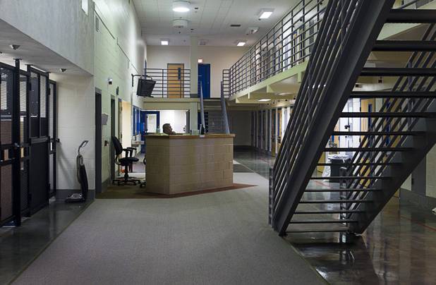 A closed protective custody area is shown during a tour of the Clark County Detention Center Tuesday, July 23, 2013. The unit holds inmates that cannot be housed in general population. Celebrities sometimes are kept in this area for their protection, said Metro Corrections Captain Rich Suey.