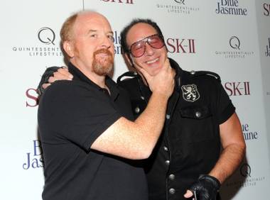 Comedians Louis C.K., left, and Andrew Dice Clay attend the premiere of Sony Pictures Classics’ “Blue Jasmine” hosted by SK-II and Quintessentially Lifestyle at the Museum of Modern Art on Monday, July 22, 2013, in New York. 