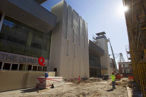 The Strip entrance to Caesars Entertainment's Linq development is shown Tuesday, July 29, 2013. The $550 million shopping, dining and entertainment district will be anchored by the 550-foot-tall High Roller observation wheel. The project's first phase is expected to open in late 2013.