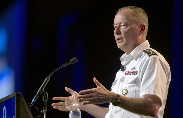 General Keith Alexander, director of the National Security Agency (NSA), chief of the Central Security Service (CSS), and commander of the U.S. Cyber Command, gives the opening keynote address at the Black Hat USA 2013 hacker convention at Caesars Palace Wednesday, July 31, 2013.