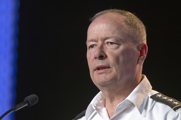 General Keith Alexander, director of the National Security Agency (NSA), chief of the Central Security Service (CSS), and commander of the U.S. Cyber Command, speaks during the Black Hat USA 2013 hacker convention at Caesars Palace Wednesday, July 31, 2013.