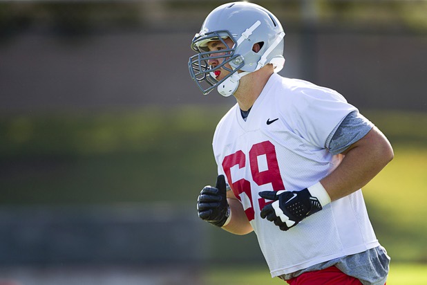 Brett Boyko runs during practice at UNLV Tuesday, Aug. 6, 2013.