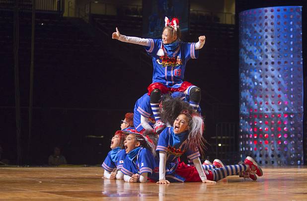 "J.B. Star Varsity" of Japan competes in the varsity division during the World Hip Hop Championships at the Orleans Arena Sunday, Aug. 11, 2013. Teams from 43 countries competed in the event.