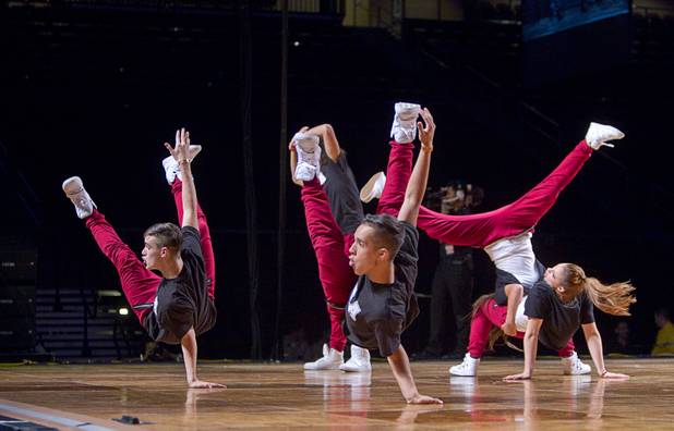 "No Chaos Allowed" of the Netherlands competes in the varsity division during the World Hip Hop Championships at the Orleans Arena Sunday, Aug. 11, 2013. Teams from 43 countries competed in the event.