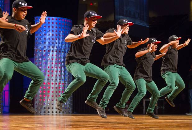 Brotherhood of Canada competes in the varsity division during the 2013 World Hip Hop Championships at Orleans Arena on Sunday, Aug. 11, 2013. The team took first place in the division. Teams from 43 countries competed in the event.