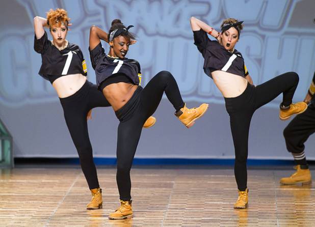 "Break Da Beat" of Italy competes in the adult division during the World Hip Hop Championships at the Orleans Arena Sunday, Aug. 11, 2013. Teams from 43 countries competed in the event.