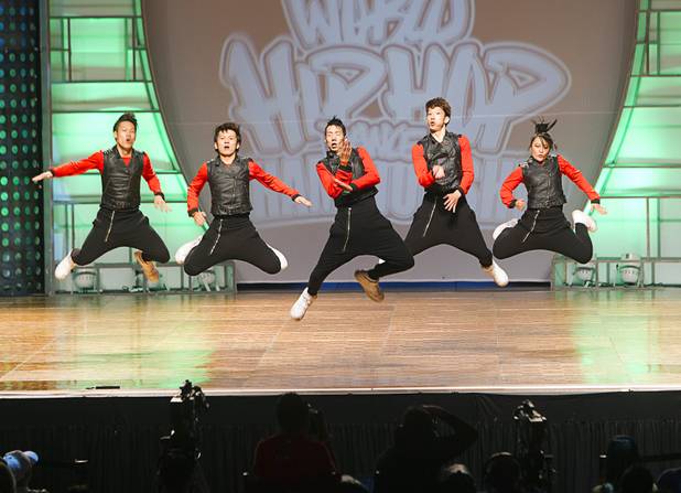 "Zerogate" of Japan competes in the adult division during the World Hip Hop Championships at the Orleans Arena Sunday, Aug. 11, 2013. Teams from 43 countries competed in the event.