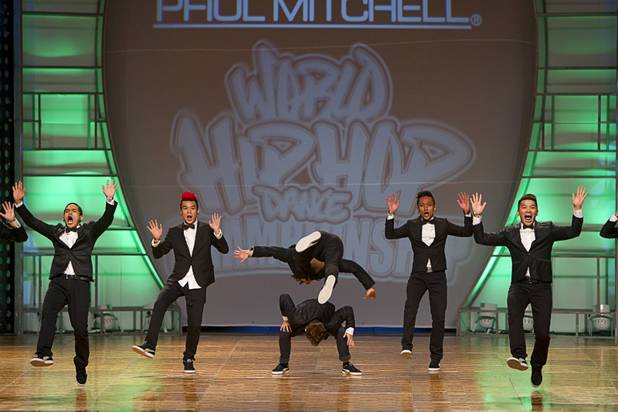 "Elecoldxhot" of Malaysia competes in the adult division during the World Hip Hop Championships at the Orleans Arena Sunday, Aug. 11, 2013. The team finished in third place. Teams from 43 countries competed in the event.
