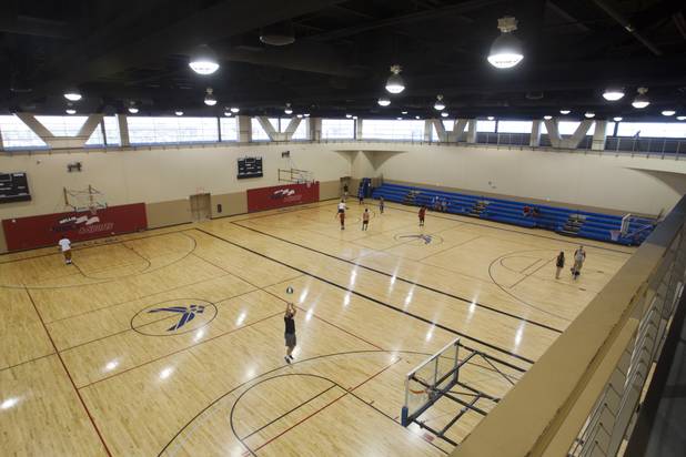 A view of the new fitness center on Nellis Air Force Base Thursday, Aug. 15, 2013. The $25 million fitness facility is the result of a partnership between the City of North Las Vegas and the U.S. Air Force. The Air Force is leasing the city a parcel for the city's water treatment facility and the city paid the Air Force $25 million to build the new fitness center.