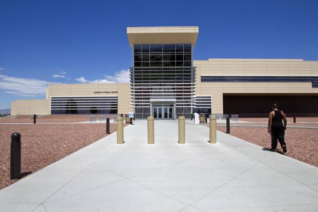 A view of the new fitness center on Nellis Air Force Base Thursday, Aug. 15, 2013. The $25 million fitness facility is the result of a partnership between the City of North Las Vegas and the U.S. Air Force. The Air Force is leasing the city a parcel for the city's water treatment facility and the city paid the Air Force $25 million to build the new fitness center.
