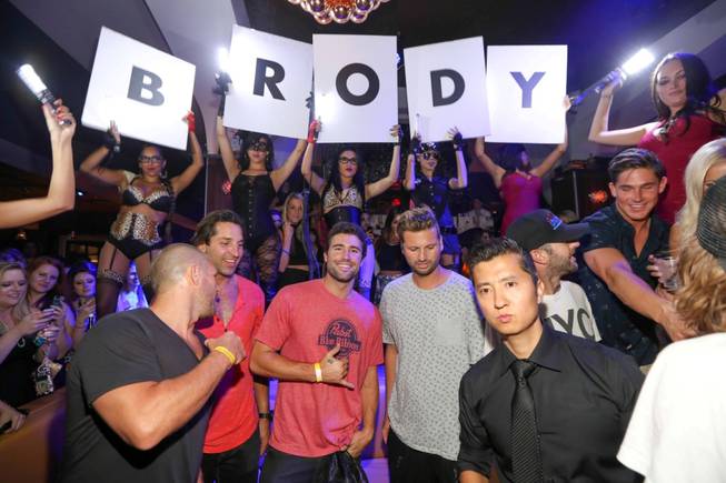 Brody Jenner, center, celebrates his 30th birthday at Hyde Bellagio ...