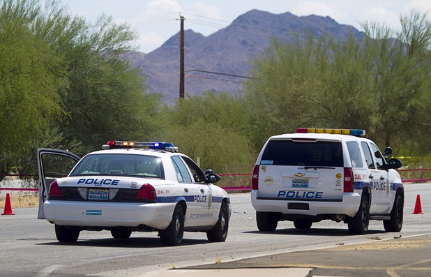 Henderson Police vehicle as shown on Boulder Highway near Boulder Highway and College Drive, Aug. 20, 2013. 