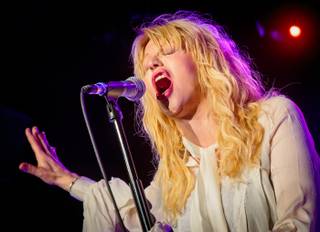 Courtney Love performs for Vinyl's first anniversary in the Hard Rock Hotel Las Vegas on Thursday, Aug. 22, 2013.