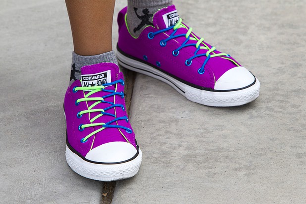 A student wears new  shoes during the first day of school at Cambeiro Elementary School Monday, Aug. 26, 2013. The school is a "Zoom" school, one of 14 CCSD schools that will receive additional state money and resources to help students who don't speak English.