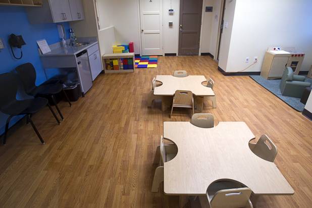 A classroom for toddlers is shown following a grand opening ceremony for the 9th Bridge School in downtown Las Vegas Tuesday, Aug. 27, 2013. The private school/early childhood learning center, part of the Downtown Project, opened August 26 with infants through kindergarten students and will gradually add grades.