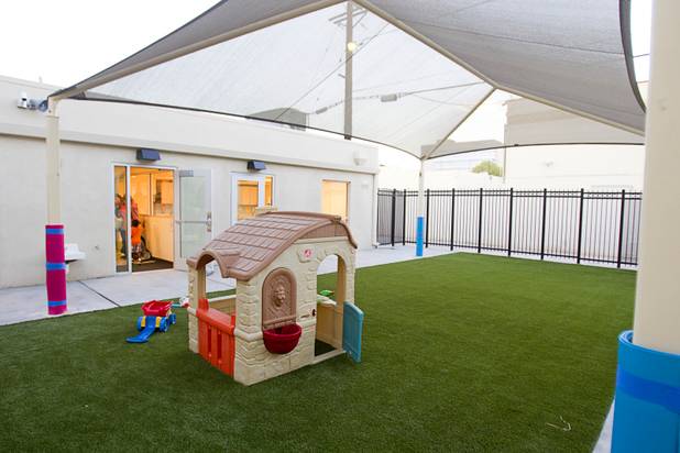 A play area for toddlers is shown following a grand opening ceremony for the 9th Bridge School in downtown Las Vegas Tuesday, Aug. 27, 2013. The private school/early childhood learning center, part of the Downtown Project, opened August 26 with infants through kindergarten students and will gradually add grades.