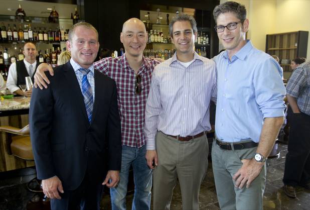 Michael Balabon, one of the owners and COO, with investors Tony Lee, Robert Plotkowski and Jordan Fishman during a preview of the new Echo & Rig Butcher and Steakhouse, 440 S. Rampart Blvd., at Tivoli Village on Tuesday, Aug. 27, 2013.