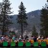 A bus full of tourists wait for their tour to continue in California's Yosemite National Park on August 27, 2013. 