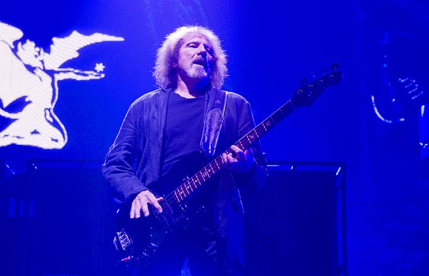 Black Sabbath bassist Geezer Butler performs at MGM Grand Garden Arena on Sunday, Sept. 1, 2013.