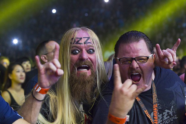 Black Sabbath fans Brian Brayman and Mark Cutter at the Black Sabbath concert at MGM Grand Garden Arena on Sunday, Sept. 1, 2013.