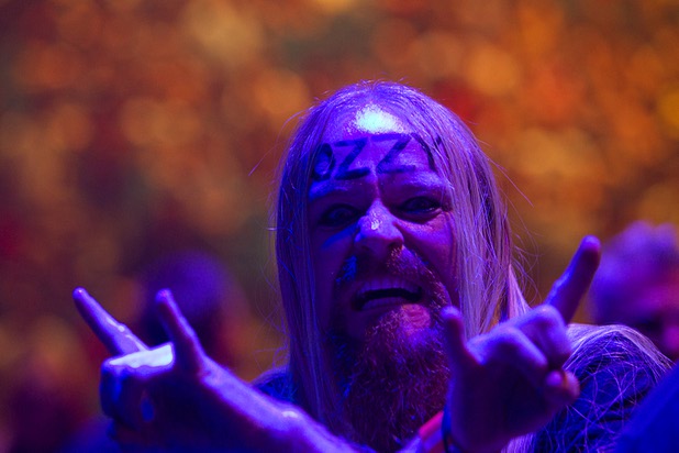 Ozzy Osbourne fan Brian Brayman before the Black Sabbath concert at MGM Grand Garden Arena on Sunday, Sept. 1, 2013.