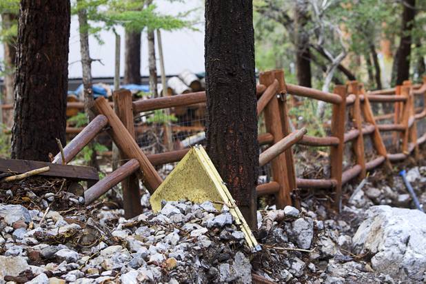 Flood damage is shown in the Rainbow Canyon subdivision on Mount Charleston Sunday, Sept. 1, 2013.