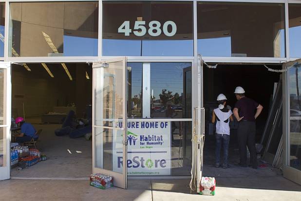 A view of a new Habitat for Humanity ReStore at the old Tower Records store, 4580 W. Sahara Ave., Wednesday, Sept. 4, 2013. About 40 volunteers from M&M's World Las Vegas and Ethel M Chocolates came out to work on the resale outlet and future Habitat for Humanity administrative offices. The project is part of M&M's campaign to encourage Americans to help MProve America through a national partnership with Habitat for Humanity. 