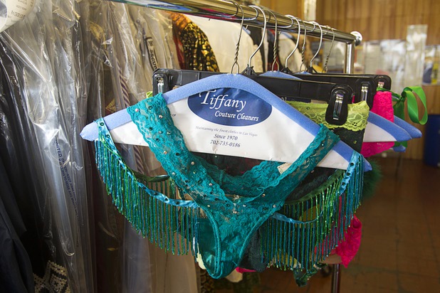 Delicate costumes hang from a rack at Tiffany Cleaners in the Commercial Center Monday, Sept. 9, 2013. In addition to serving their normal dry cleaning customers, the shop also provides dry cleaning for most of the shows on the Las Vegas Strip.