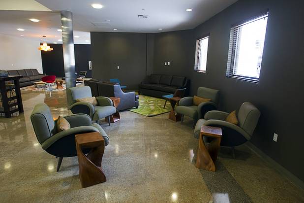 A section of the Bistro cafeteria is shown during a tour of the Zappos headquarters in the old city hall building downtown Monday, Sept. 9, 2013. The downtown headquarters officially opened Monday.