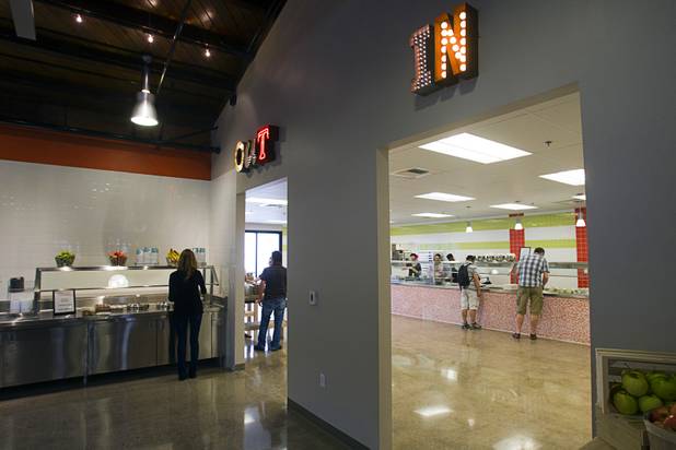 A view of the Bistro cafeteria during a tour of the Zappos headquarters in the old city hall building downtown Monday, Sept. 9, 2013. The downtown headquarters officially opened Monday.