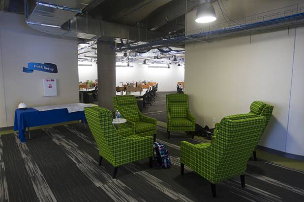 A view of during a tour of the Zappos headquarters in the old city hall building downtown Monday, Sept. 9, 2013. The downtown headquarters officially opened Monday.