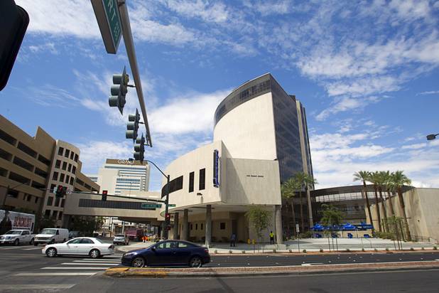 A view of the Zappos headquarters in the old city hall building downtown Monday, Sept. 9, 2013. 