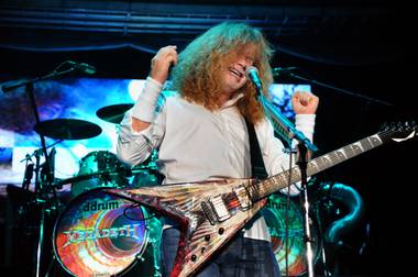 Megadeth frontman Dave Mustaine performs at Mandalay Bay Events Center in Las Vegas on Thursday, Sept. 12, 2013.