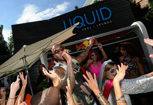 Flo Rida performs at Liquid Pool Lounge in Aria.