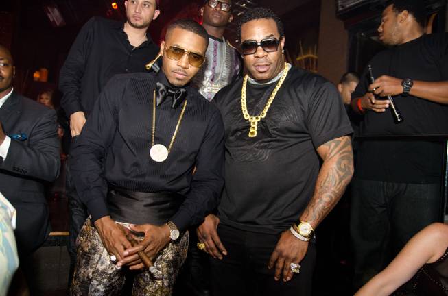 Nas, left, with Busta Rhymes, celebrates his 40th birthday weekend ...
