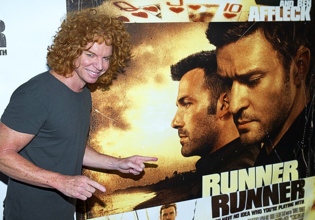 Luxor headliner comedian Carrot Top arrives for the world premiere of “Runner, Runner”  at Planet Hollywood on Wednesday, Sept. 18, 2013.