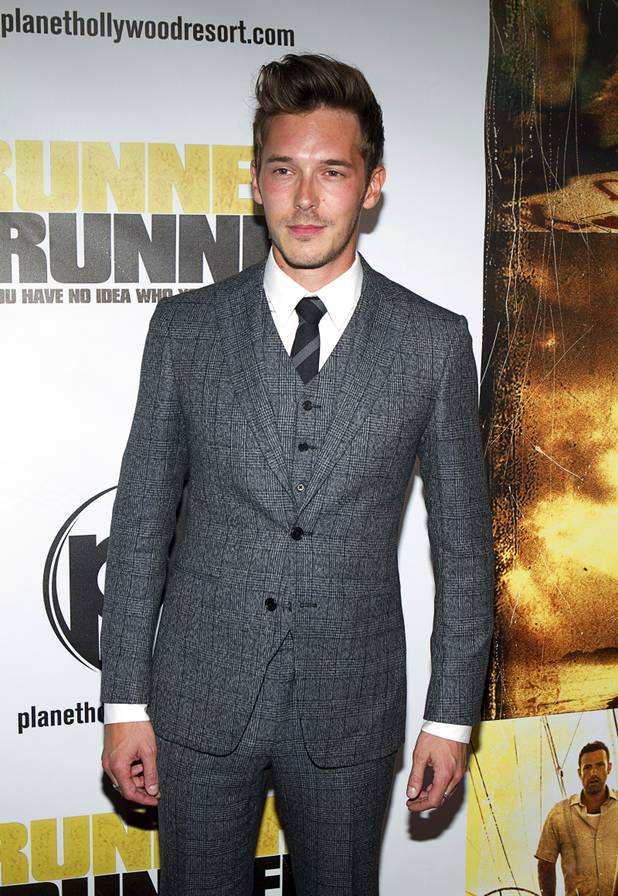 Actor Sam Palladio arrives for the world premiere of the Twentieth Century Fox and New Regency's film "Runner Runner" at Planet Hollywood Wednesday, September 18, 2013. 