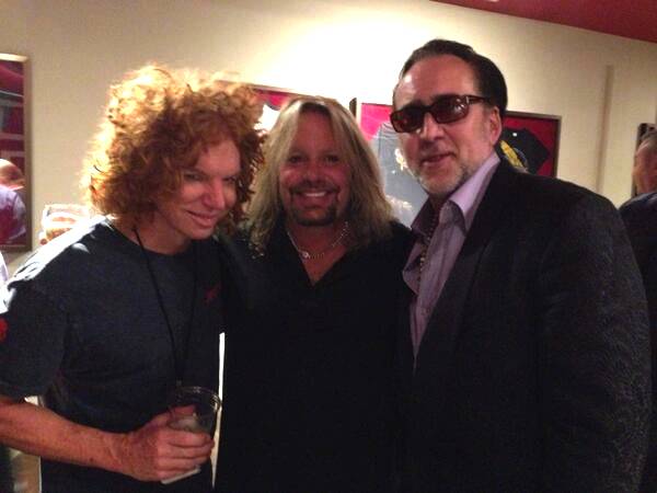 Carrot Top, Vince Neil and Nicolas Cage backstage at the Joint in the Hard Rock Hotel on Wednesday, Sept. 18, 2013.