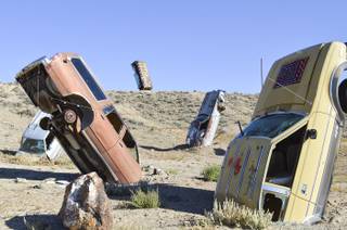 The International Car Forest of the Last Church is an artist's creation in Goldfield, seen here on Sept. 20, 2013.