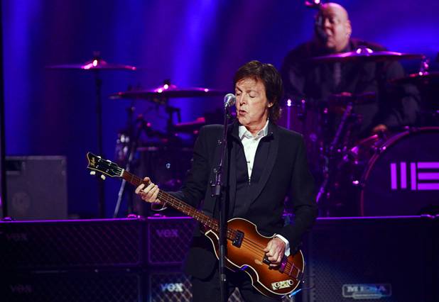 Paul McCartney performs during at the iHeartRadio Music Festival in the MGM Grand Garden Arena Saturday, Sept. 21, 2013.